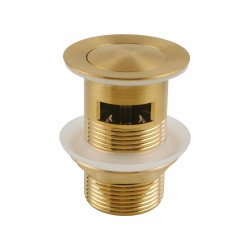 32/40mm Brushed Yellow Gold Solid Brass Basin Pop Up Waste with Overflow 32/40mm Brushed Yellow Gold Solid Brass Basin Pop Up Waste with Overflow